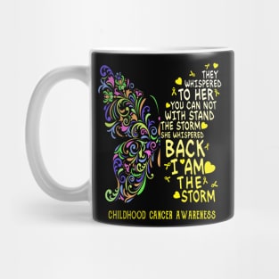 childhood cancer butterfly i am the storm Mug